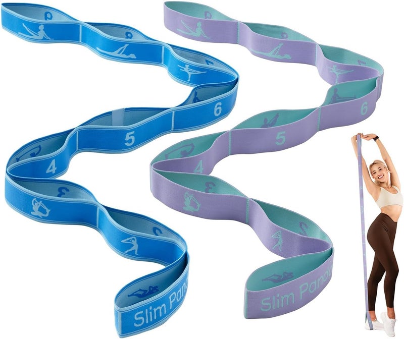 Slim Panda Stretch Strap, Dance Stretch Bands Flexibility, Elastic Yoga Stretching Strap with 9 Loops for Physical Therapy, Pilates, Yoga, Ballet, Gymnastics Stretching Bands for Exercise - Image 1